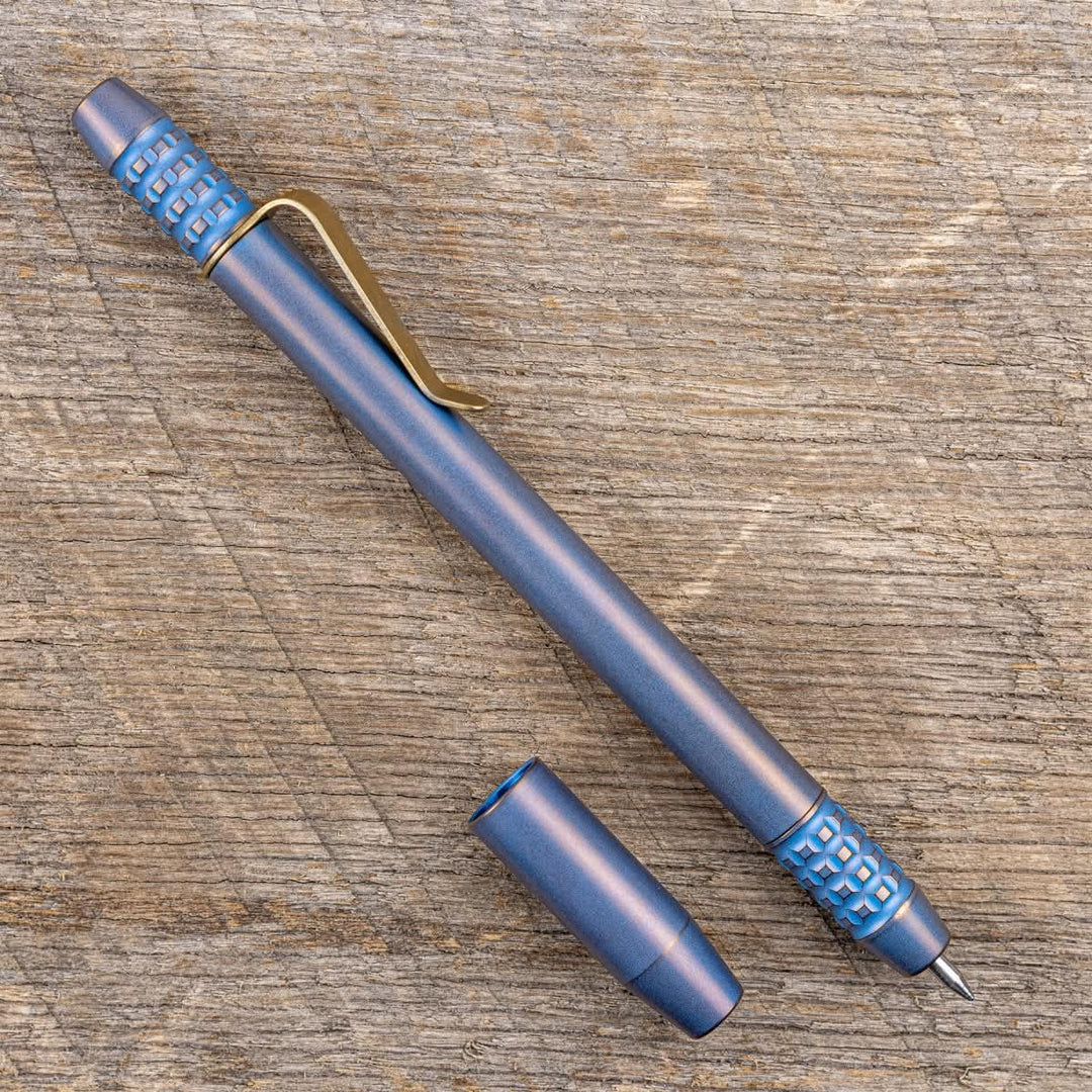 Titanium TechLiner Grid Pen -- Anodized (Blue / Bronze)