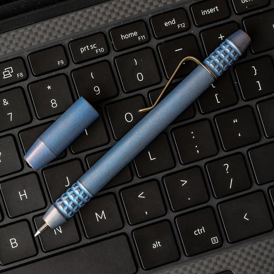 Titanium TechLiner Grid Pen -- Anodized (Blue / Bronze)