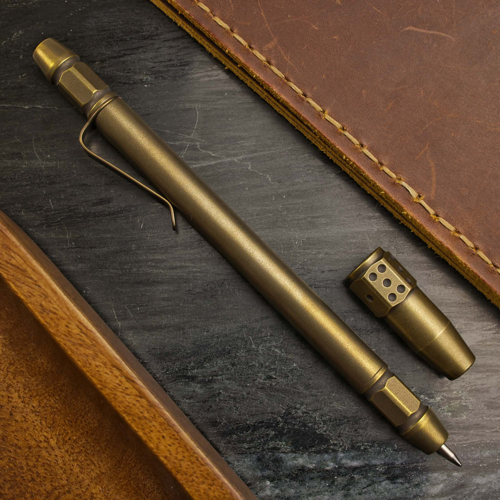 Brass TechLiner Die Cap Pen -- (Acid Washed)