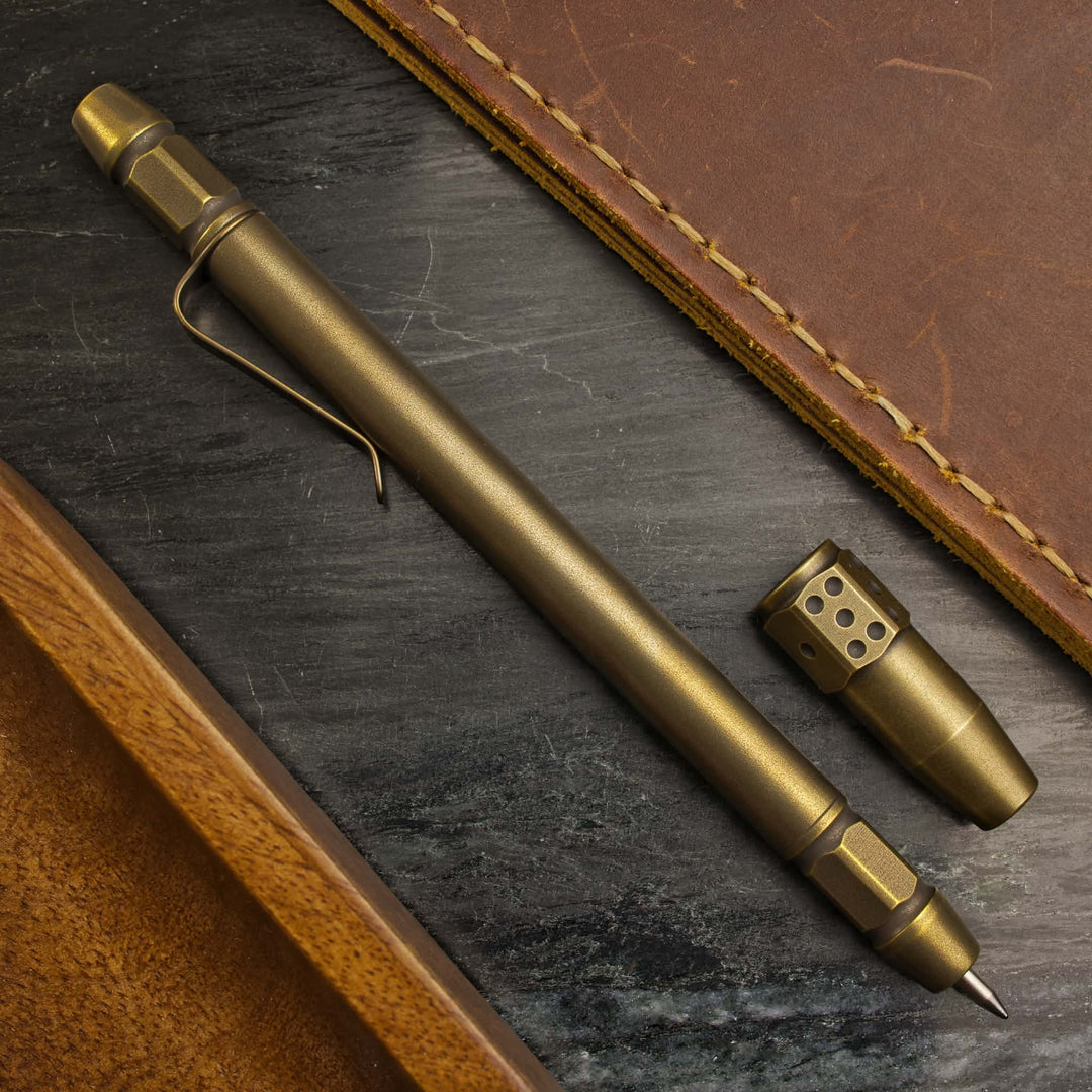 Brass TechLiner Die Cap Pen -- (Acid Washed)