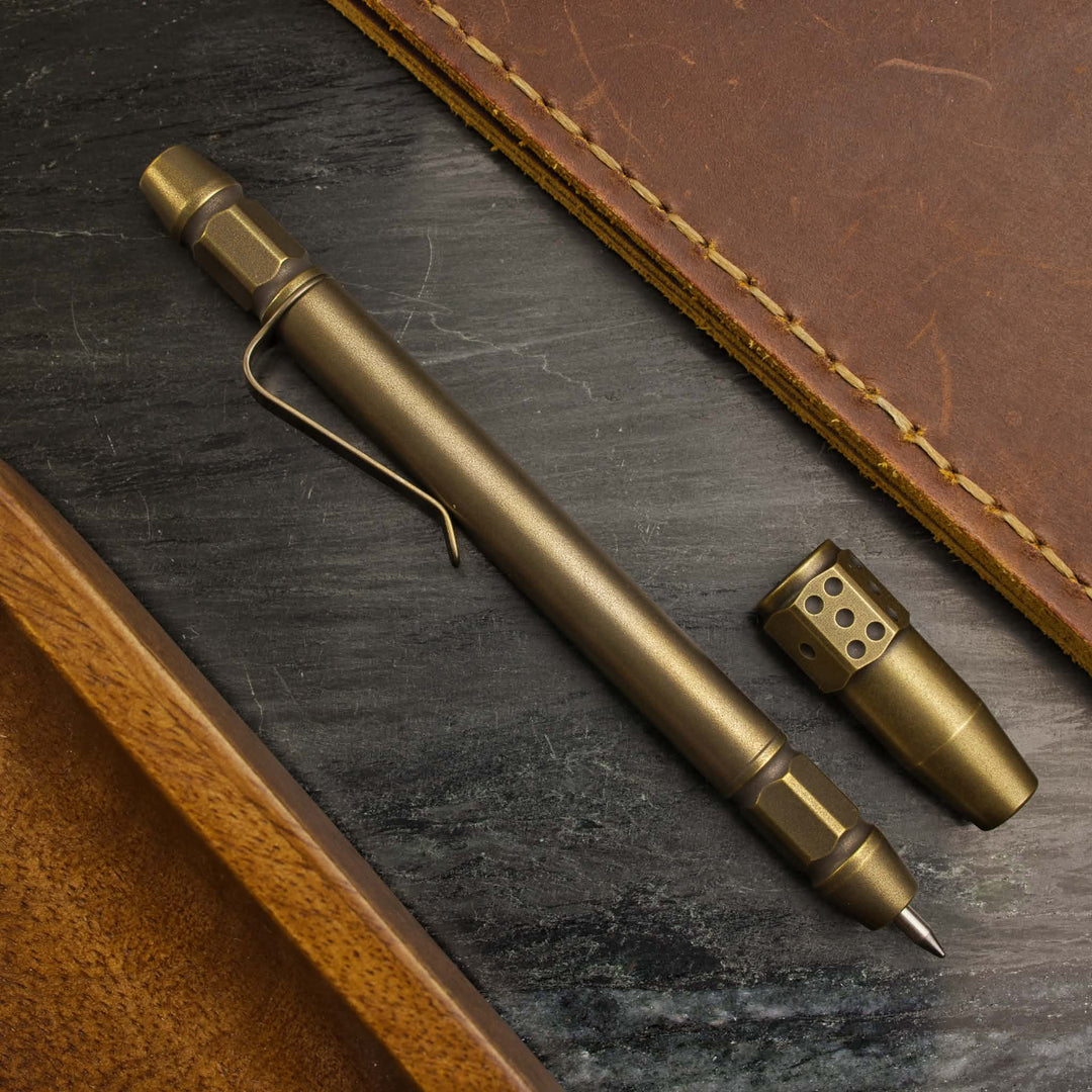 Brass TechLiner Die Cap Pen -- (Acid Washed)