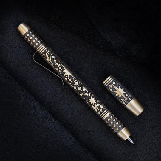 Brass TechLiner Grid Pen -- Galaxy LE (Acid Washed / Burnished)