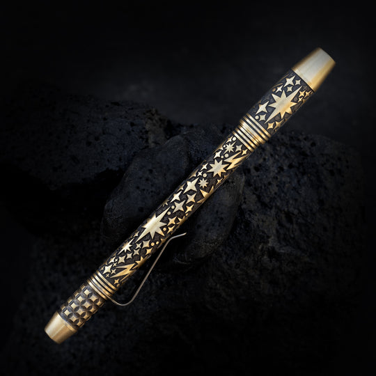 Brass TechLiner Grid Pen -- Galaxy LE (Acid Washed / Burnished)