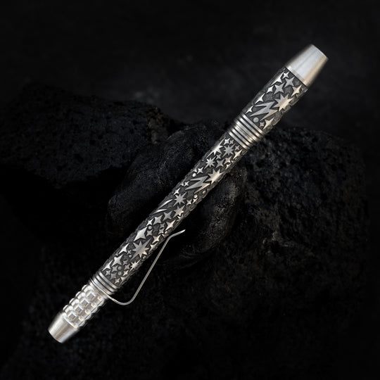 Titanium TechLiner Grid Pen -- Galaxy LE (Tumbled / Laser Black)