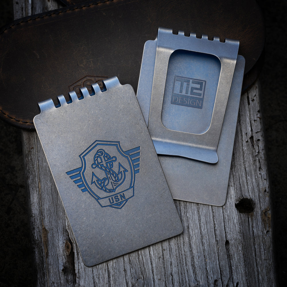 Minimalist Wallet LE Series -- USN (Tumbled Blue Ano)