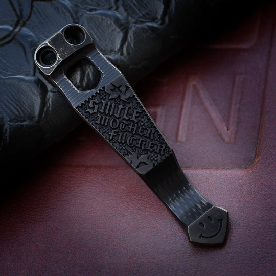 Steel Flame x Ti2 -- 2 Hole Smile MF Clip (Black TRD)