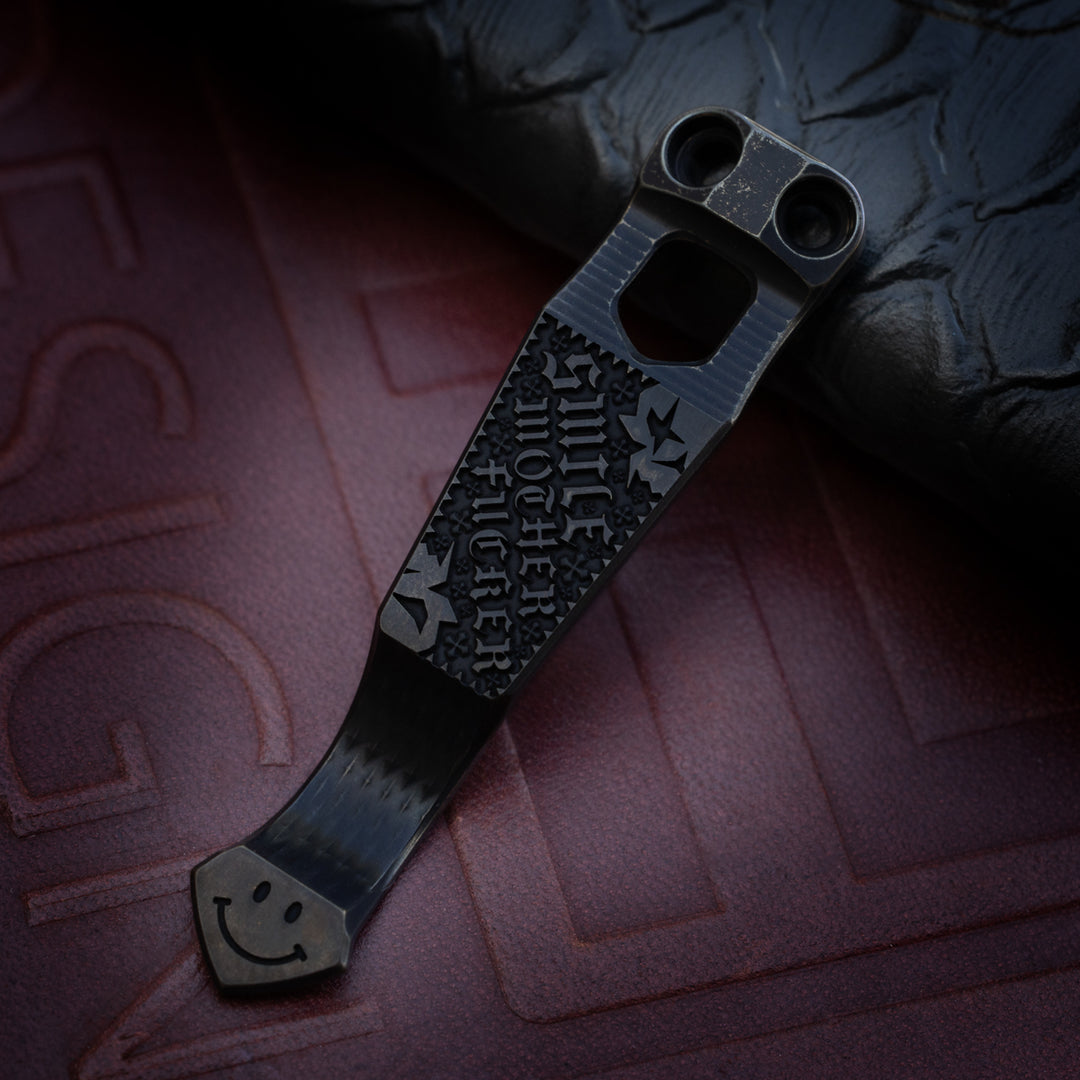 Steel Flame x Ti2 -- 2 Hole Smile MF Clip (Black TRD)