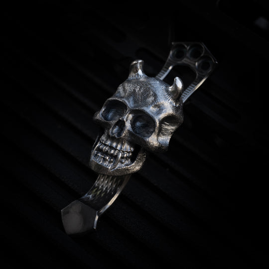 Steel Flame x Ti2 -- 3 Hole Silver Hannya Clip