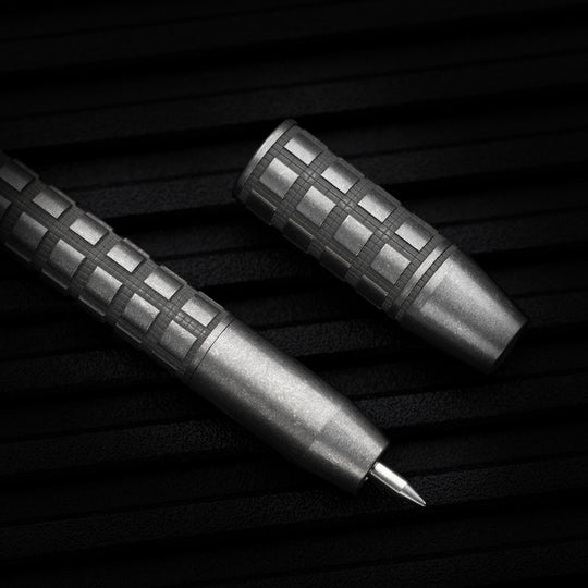 Titanium TechLiner Aero Pen -- 8-Bit Lattice LE (Tumbled)