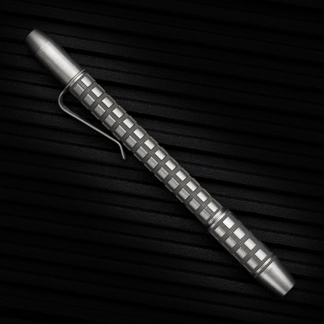 Titanium TechLiner Aero Pen -- 8-Bit Lattice LE (Tumbled)