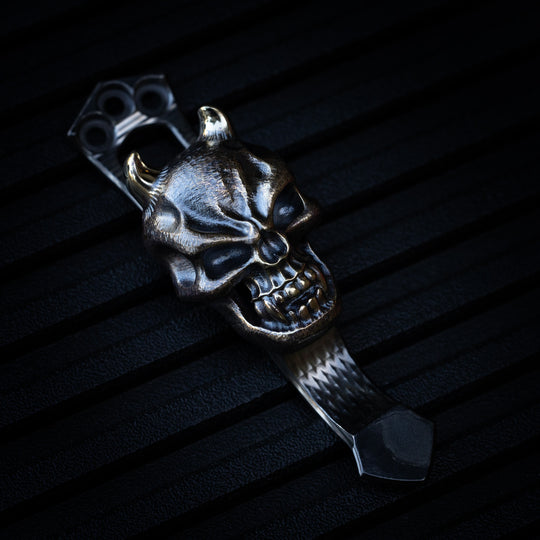 Steel Flame x Ti2 -- 3 Hole Bronze Hannya Clip