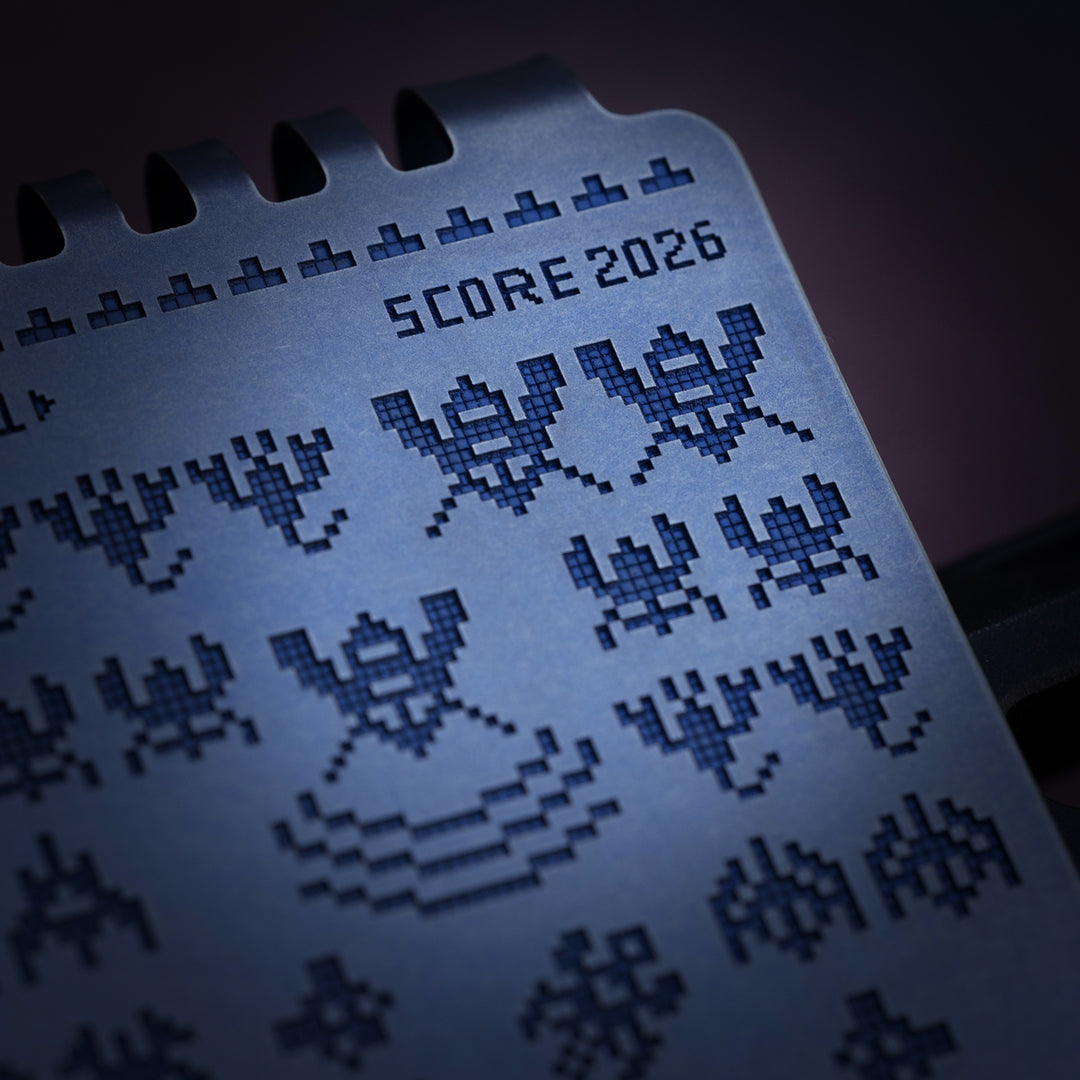 Minimalist Wallet LE Series -- Galaga (Blue Ano / Tumbled)