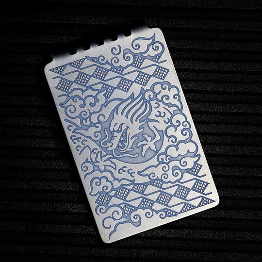 Minimalist Wallet LE Series -- Hanzō (Blue Ano / Tumbled)