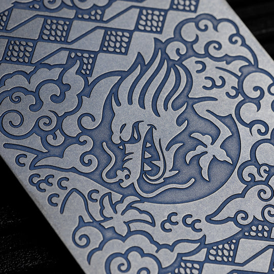 Minimalist Wallet LE Series -- Hanzō (Blue Ano / Tumbled)