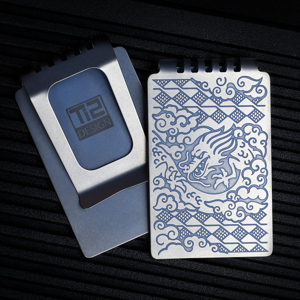Minimalist Wallet LE Series -- Hanzō (Blue Ano / Tumbled)