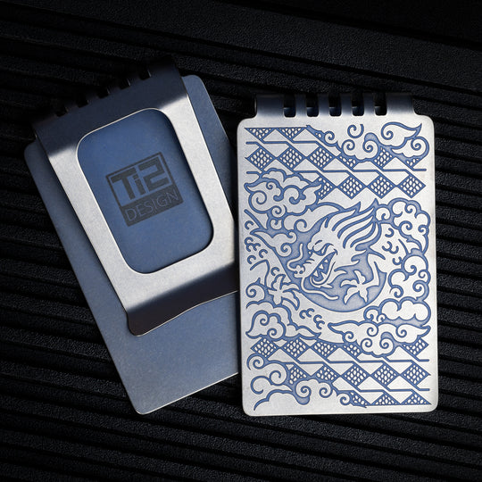 Minimalist Wallet LE Series -- Hanzō (Blue Ano / Tumbled)