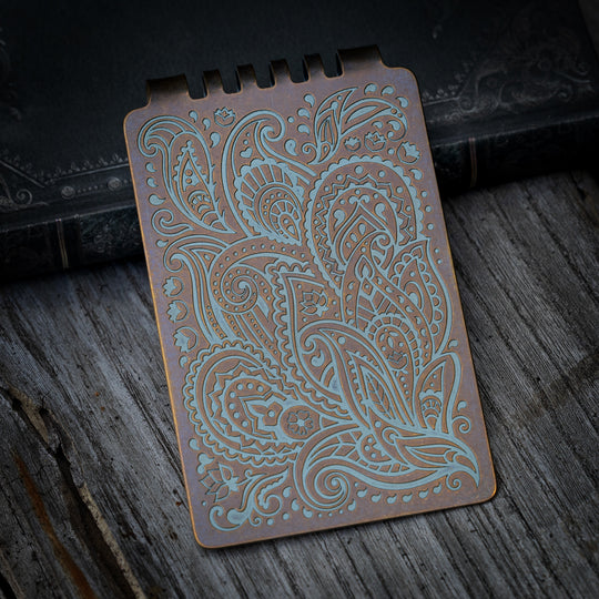 Minimalist Wallet LE Series -- Paisley (Mint Bronze Ano)