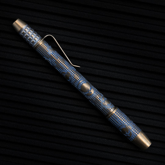 Titanium TechLiner Grid Pen -- Ladetta (Blue / Bronze Ano)