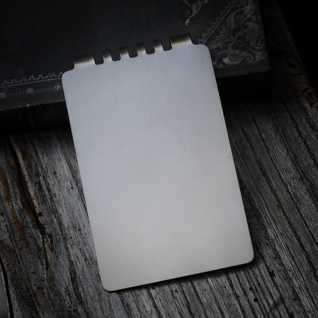 Minimalist Wallet -- Titanium (Tumbled)