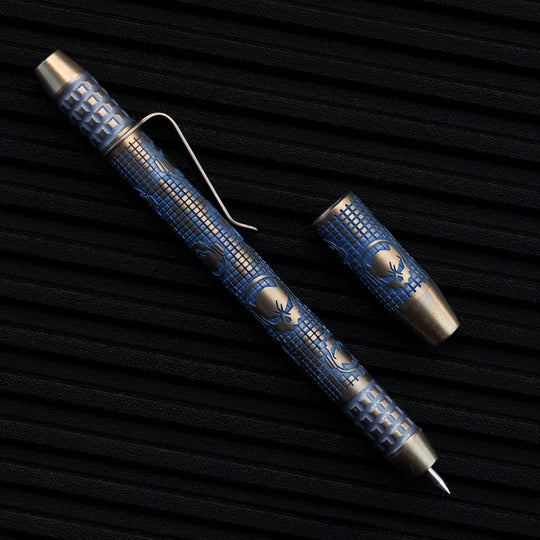 Titanium TechLiner Grid Pen -- Ladetta (Blue / Bronze Ano)