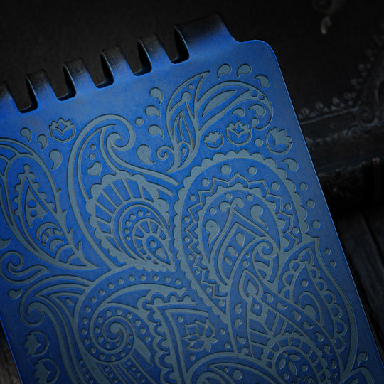 Minimalist Wallet LE Series -- Paisley (Artic Blue Ano)