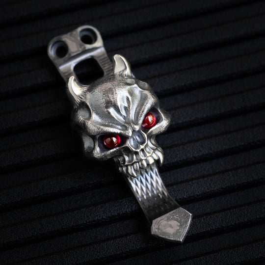 Steel Flame x Ti2 -- 2 Hole Silver Vigilante Hard Warrior Clip Flashlight Clip