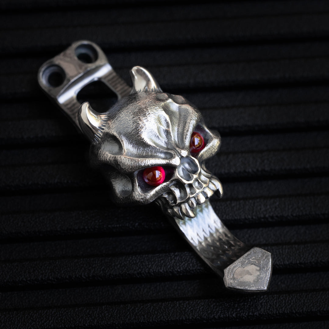 Steel Flame x Ti2 -- 2 Hole Silver Vigilante Hard Warrior Clip Flashlight Clip