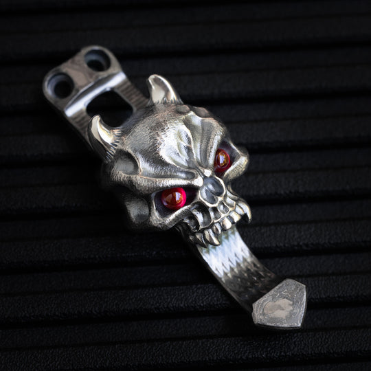 Steel Flame x Ti2 -- 2 Hole Silver Vigilante Hard Warrior Clip Flashlight Clip