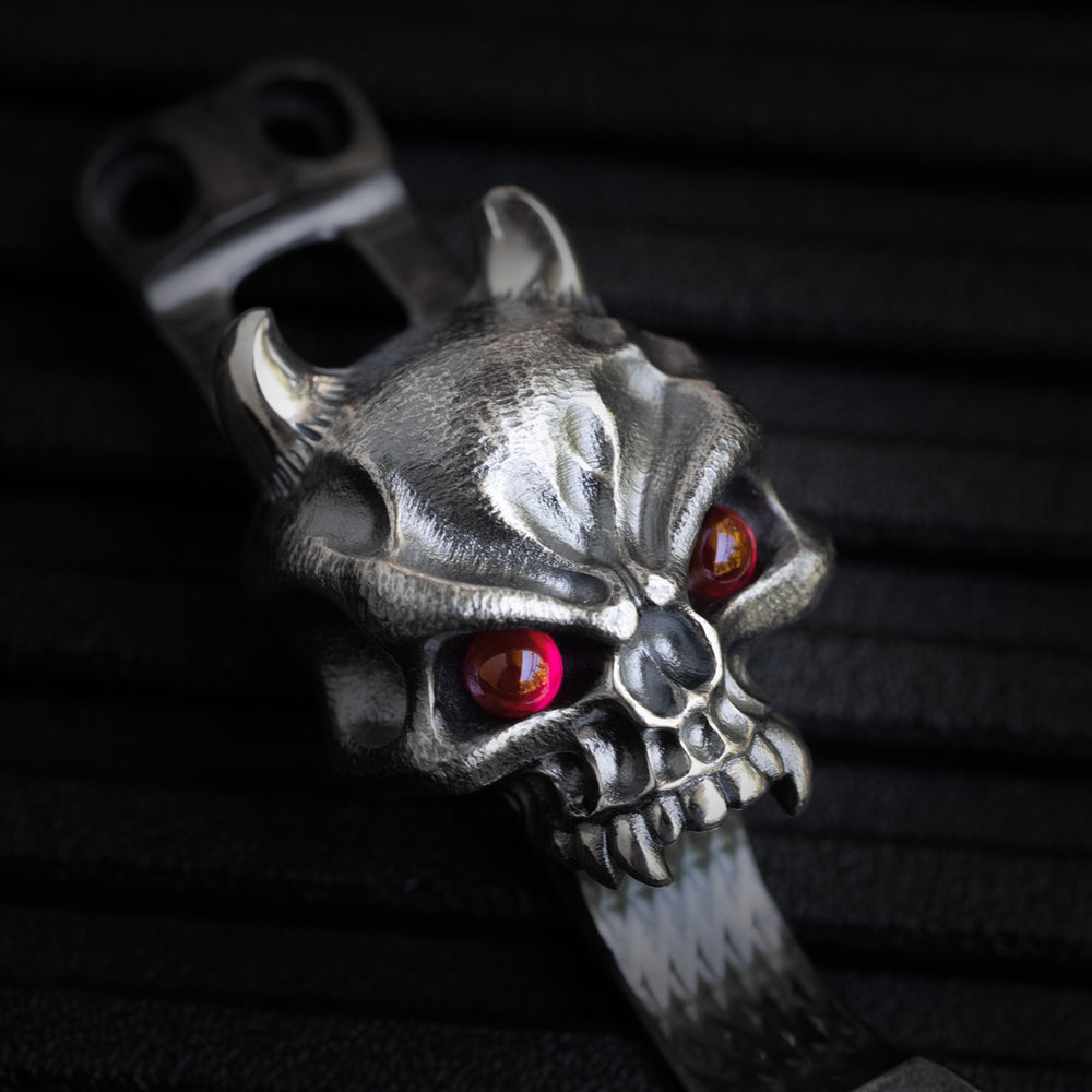 Steel Flame x Ti2 -- 2 Hole Silver Vigilante Hard Warrior Clip Flashlight Clip