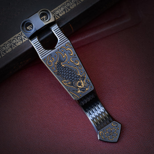 Steel Flame x Ti2 -- 2 Hole Koi Clip (Root Beer)