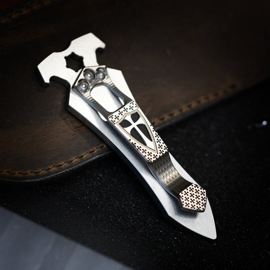 Steel Flame x Ti2 -- 3 Hole Crusader Clip (Polished)