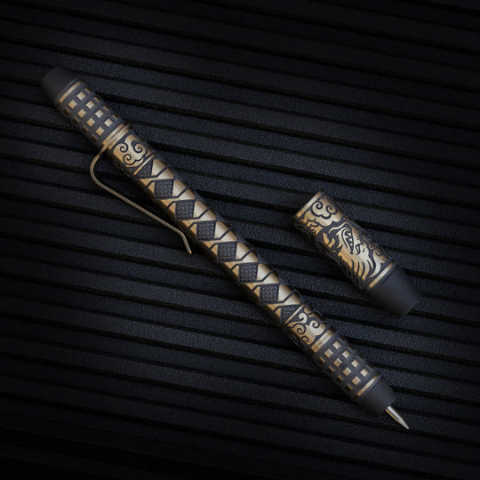 Titanium TechLiner Grid Pen -- Hanzō LE (Matte TRD / Bronze Ano)