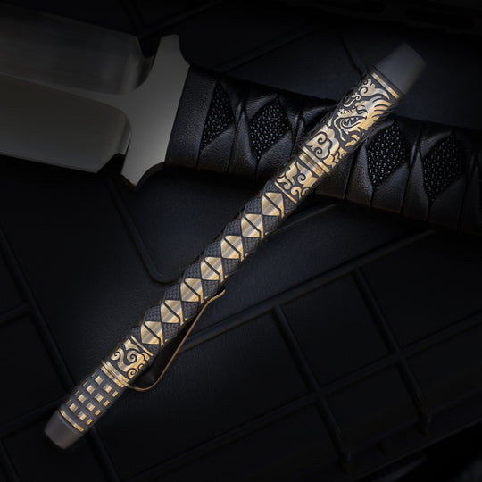 Titanium TechLiner Grid Pen -- Hanzō LE (Matte TRD / Bronze Ano)