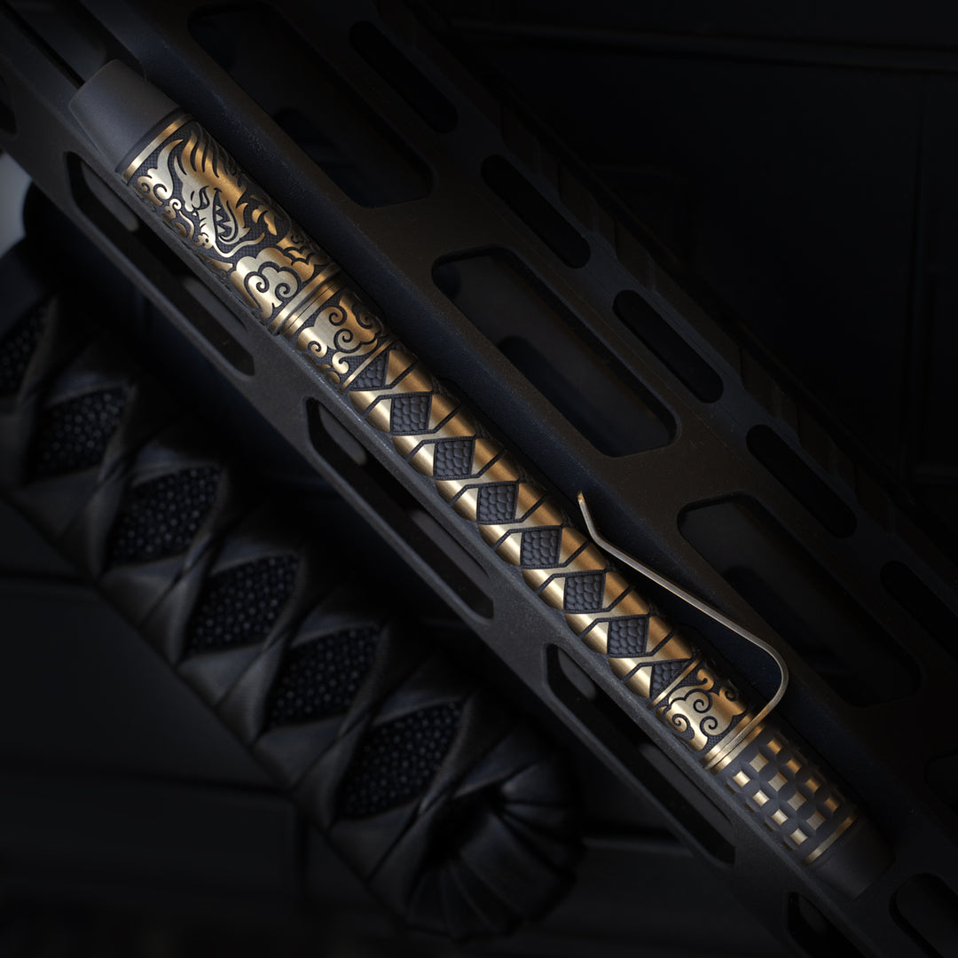 Titanium TechLiner Grid Pen -- Hanzō LE (Matte TRD / Bronze Ano)