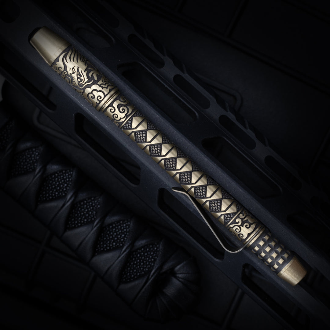 Brass TechLiner Grid Pen -- Hanzō LE (Acid Washed / Burnished)