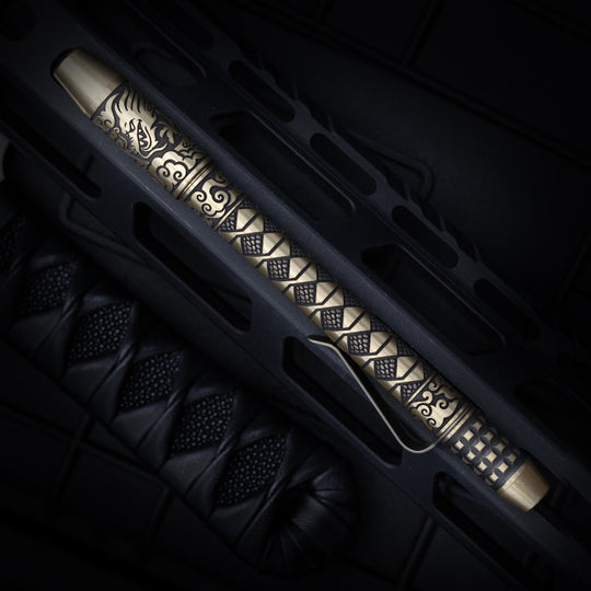 Brass TechLiner Grid Pen -- Hanzō LE (Acid Washed / Burnished)