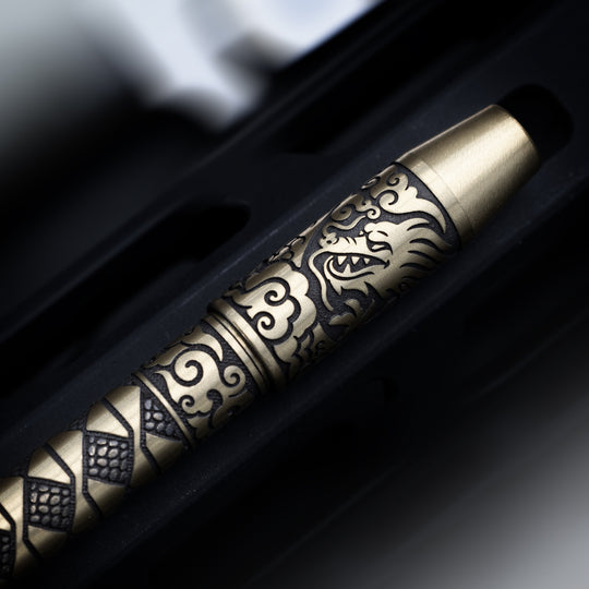 Brass TechLiner Grid Pen -- Hanzō LE (Acid Washed / Burnished)