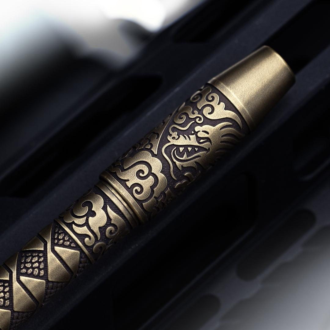 Brass TechLiner Grid Pen -- Hanzō LE (Acid Washed / Tumbled)