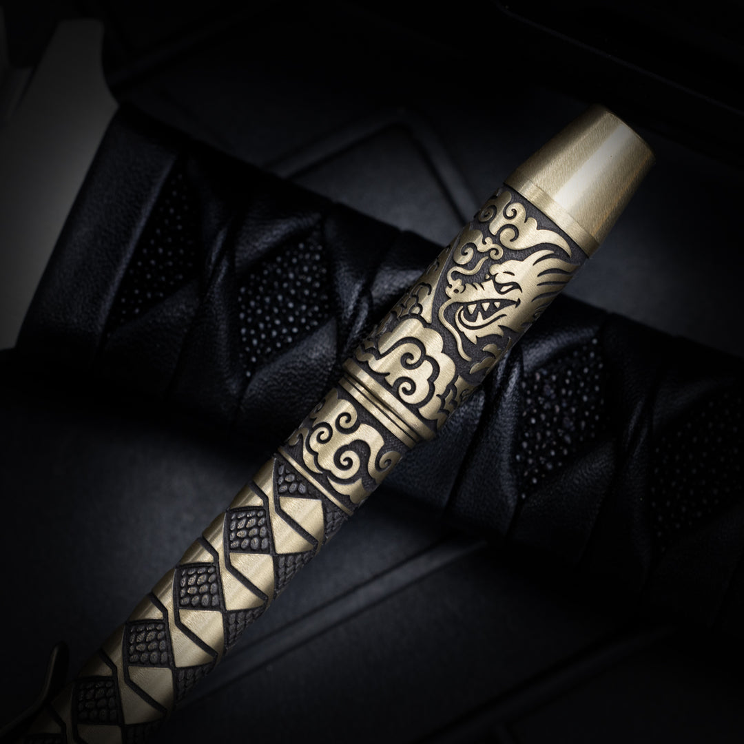Brass TechLiner Grid Pen -- Hanzō LE (Acid Washed / Burnished)