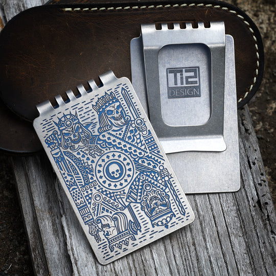 Minimalist Wallet LE Series -- Kingsmen (Tumbled Blue Ano)