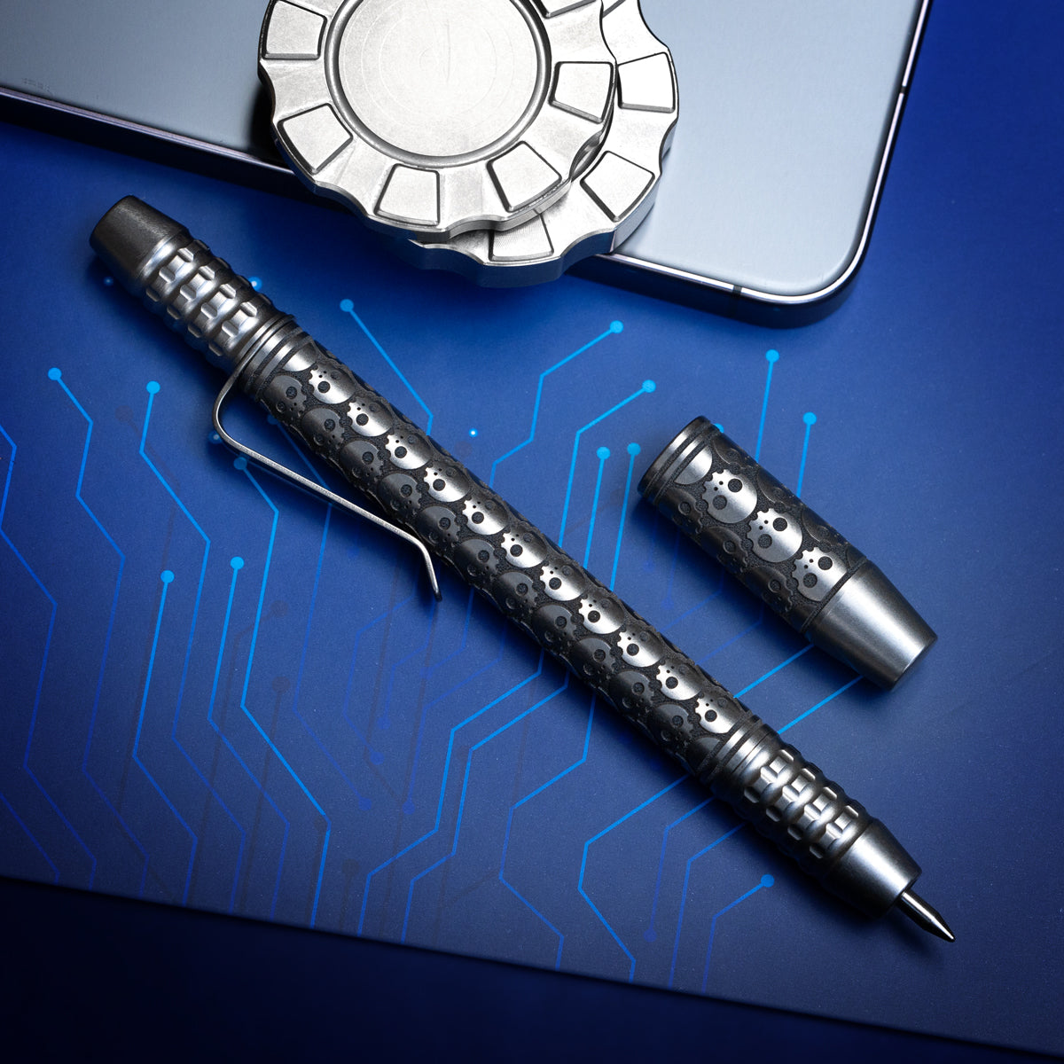 Titanium TechLiner Grid Pen -- Playge LE (Tumbled) – Ti2 Design