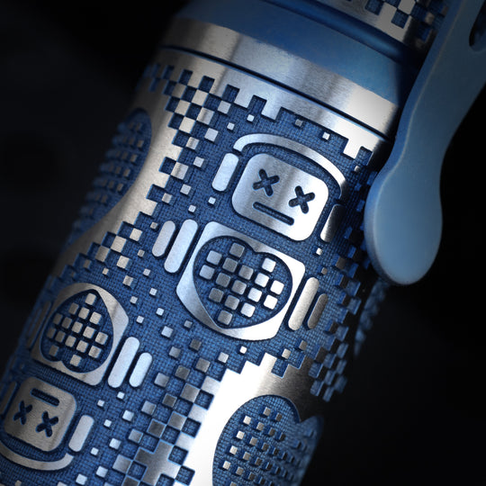 CWF Arcadian Flashlight - Robot Heart (Blue Ano / Tumbled)