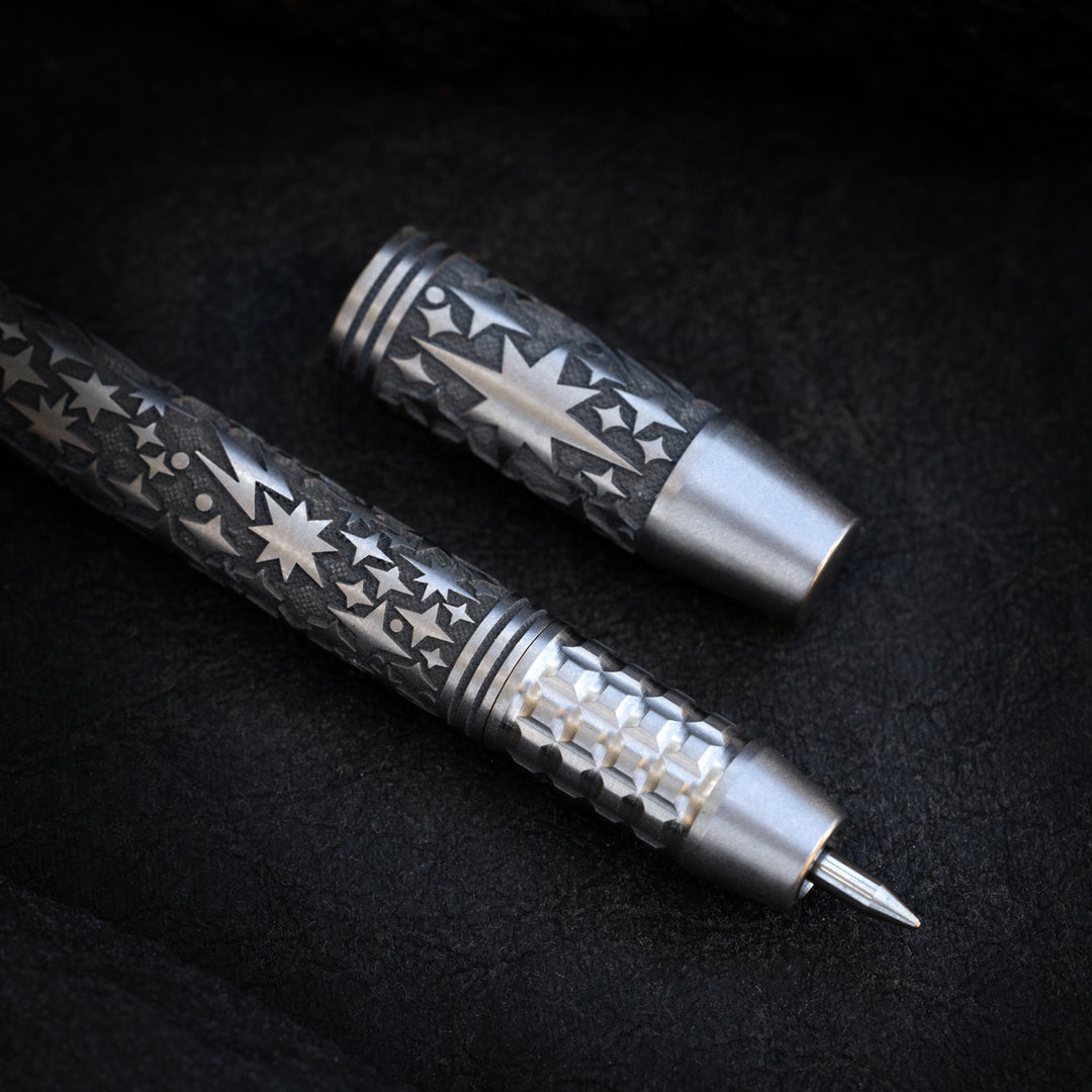 Titanium TechLiner Grid Pen -- Galaxy LE (Tumbled / Laser Black)