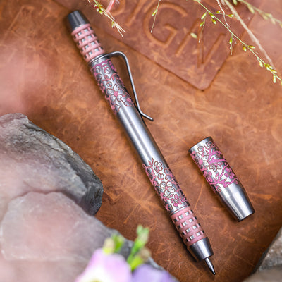 Titanium TechLiner Grid Pen -- Pink Sakura LE (Burnished)