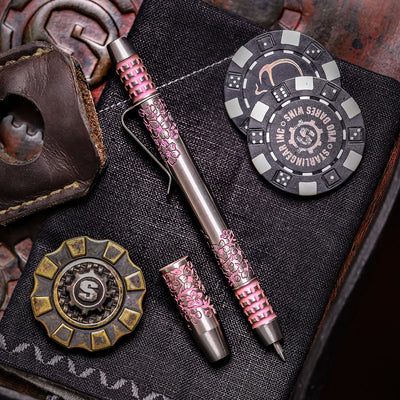 Titanium TechLiner Grid Pen -- Pink Sakura LE (Burnished)