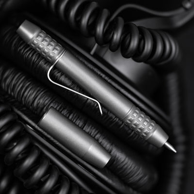 Titanium TechLiner Grid Pen -- (Blasted and Tumbled)